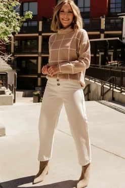 Outlet Baltic Born Tahoe Turtleneck Sweater | Taupe + Cream Taupe+Cream