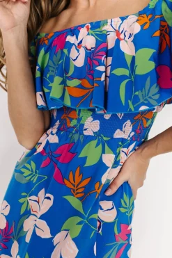 Outlet Baltic Born Talia Off Shoulder Maxi Dress | Blue Floral BlueFloral