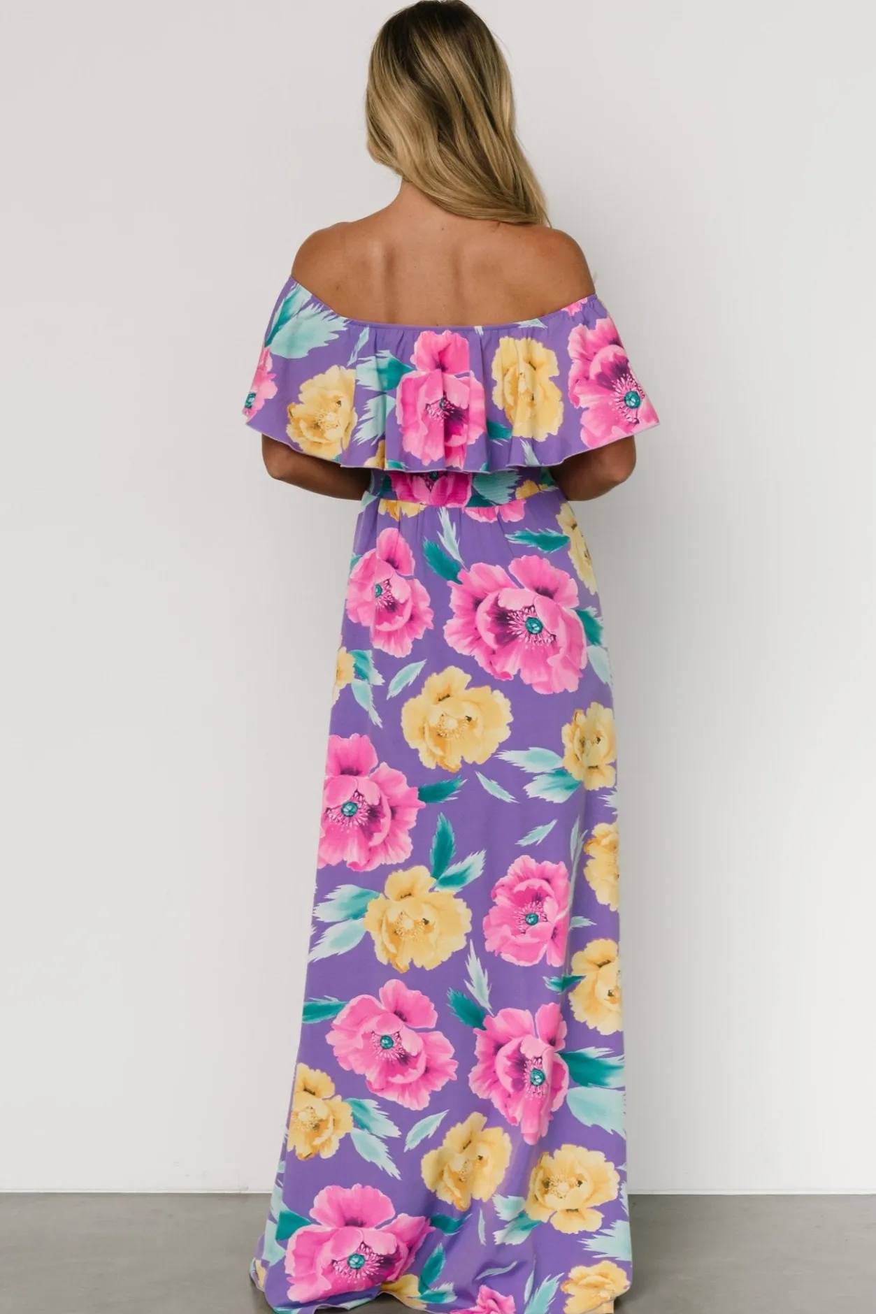 Best Baltic Born Talia Off Shoulder Maxi Dress | Purple Floral PurpleFloral