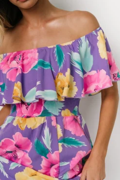 Best Baltic Born Talia Off Shoulder Maxi Dress | Purple Floral PurpleFloral