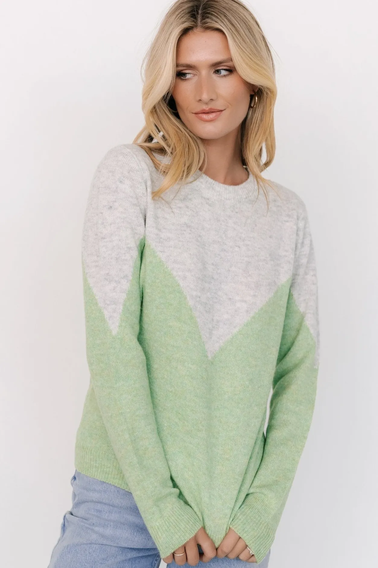 Discount Baltic Born Tanner Sweater | Gray + Green Gray+Green