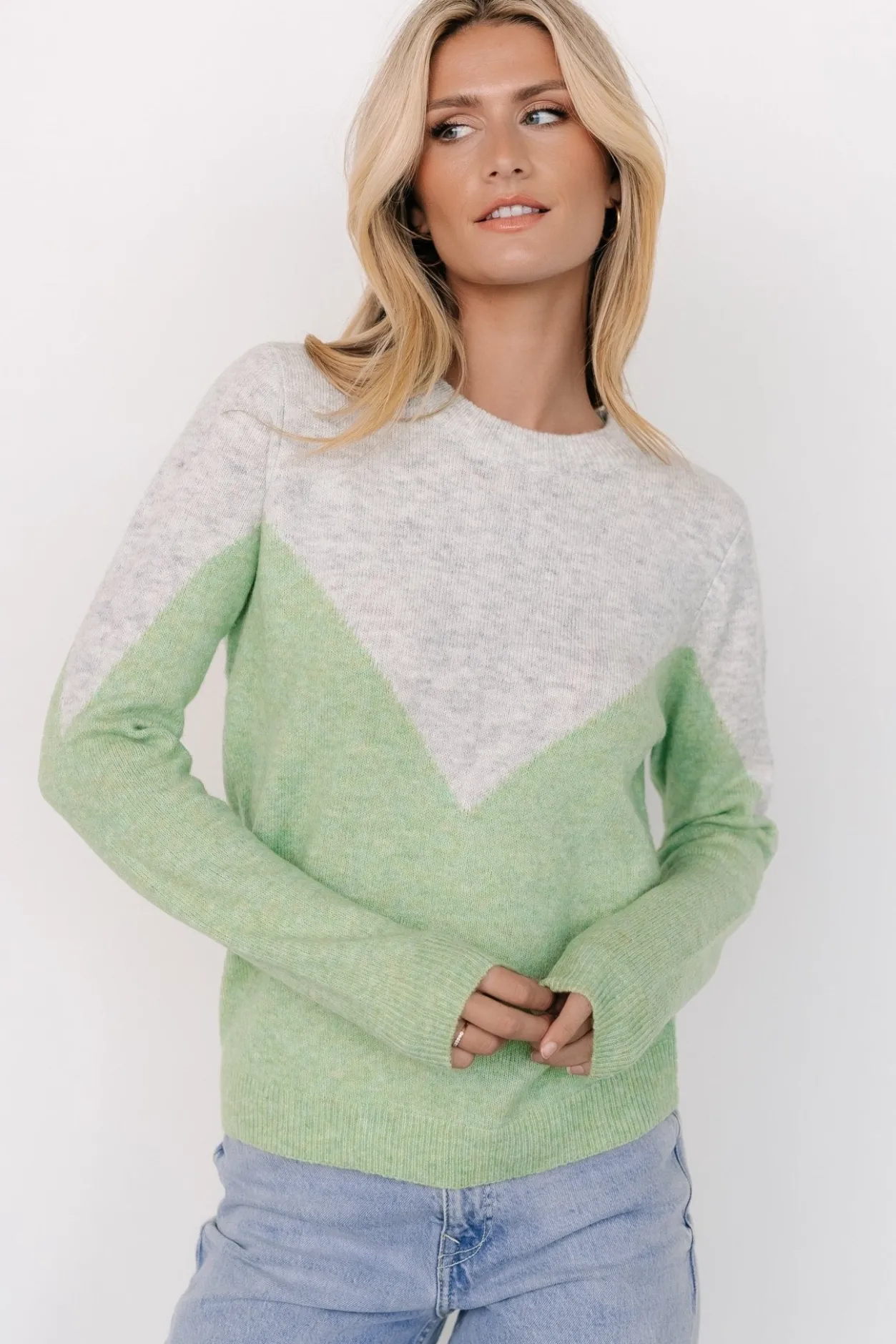 Discount Baltic Born Tanner Sweater | Gray + Green Gray+Green