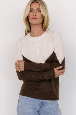Clearance Baltic Born Tanner Sweater | Ivory + Brown Ivory+Brown