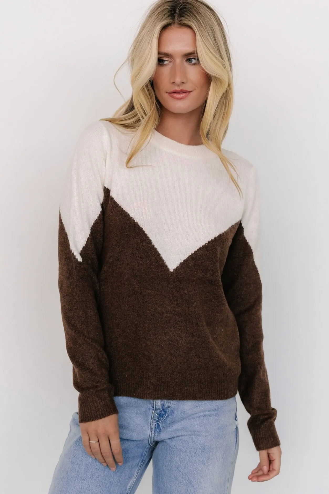 Clearance Baltic Born Tanner Sweater | Ivory + Brown Ivory+Brown