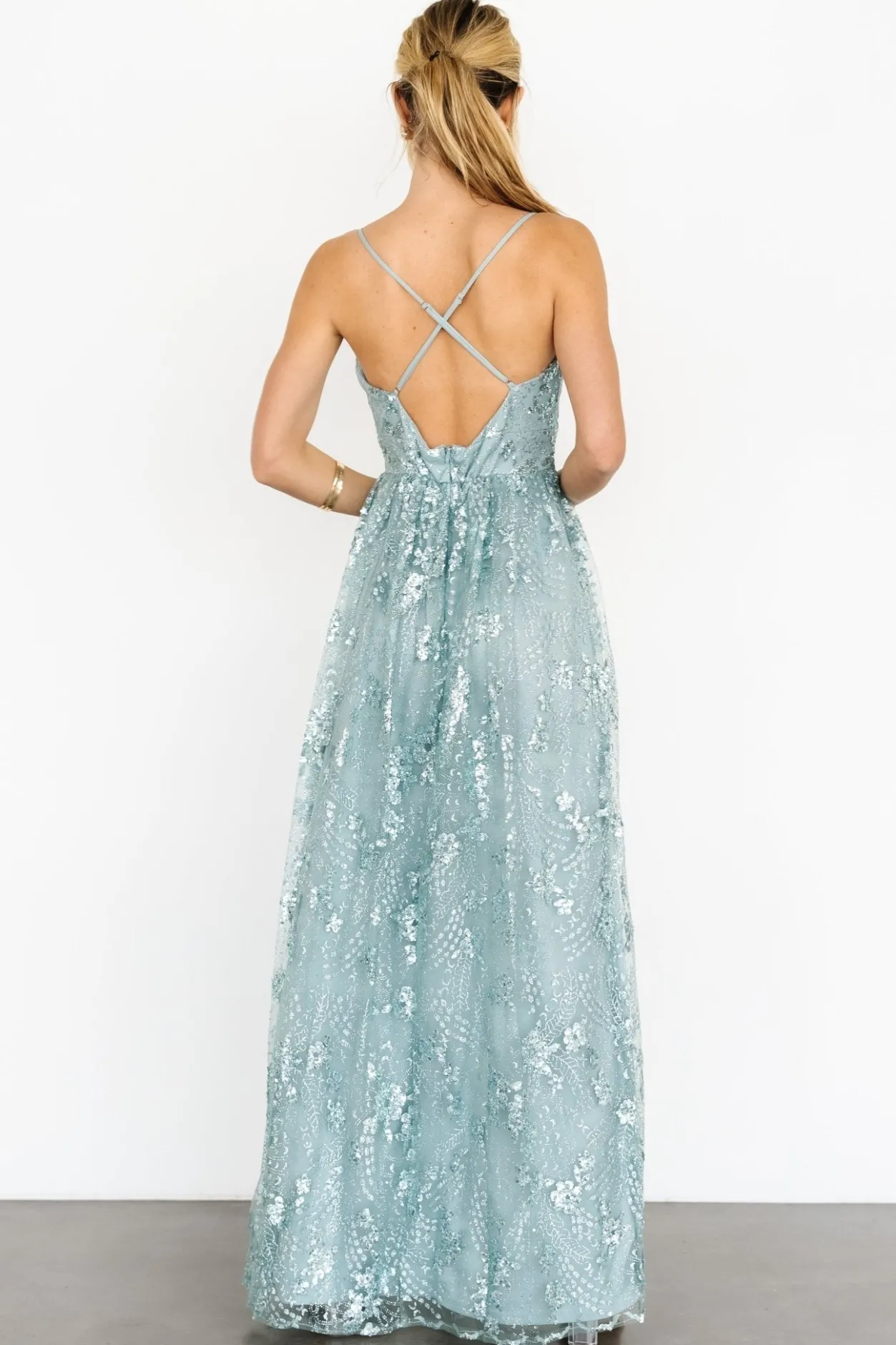 Best Baltic Born Tasha Sequin Gown | Sage Blue SageBlue