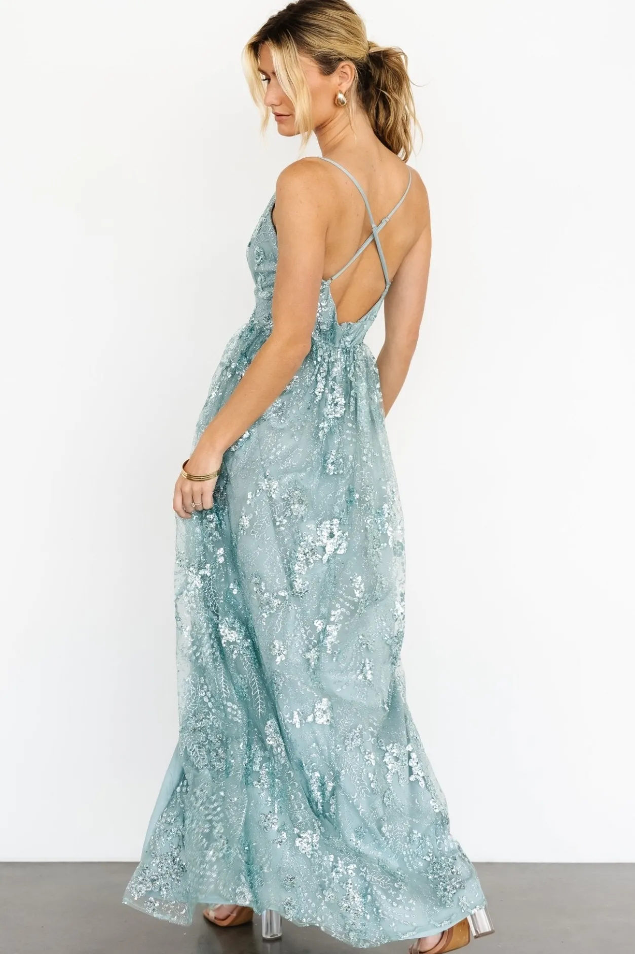 Best Baltic Born Tasha Sequin Gown | Sage Blue SageBlue