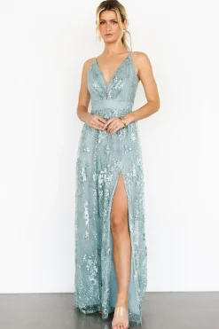 Best Baltic Born Tasha Sequin Gown | Sage Blue SageBlue