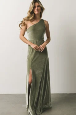 Best Baltic Born Tatiana Velvet One Shoulder Maxi Dress | Sage
