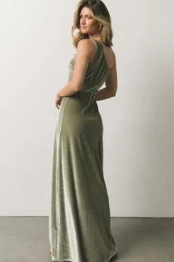 Best Baltic Born Tatiana Velvet One Shoulder Maxi Dress | Sage