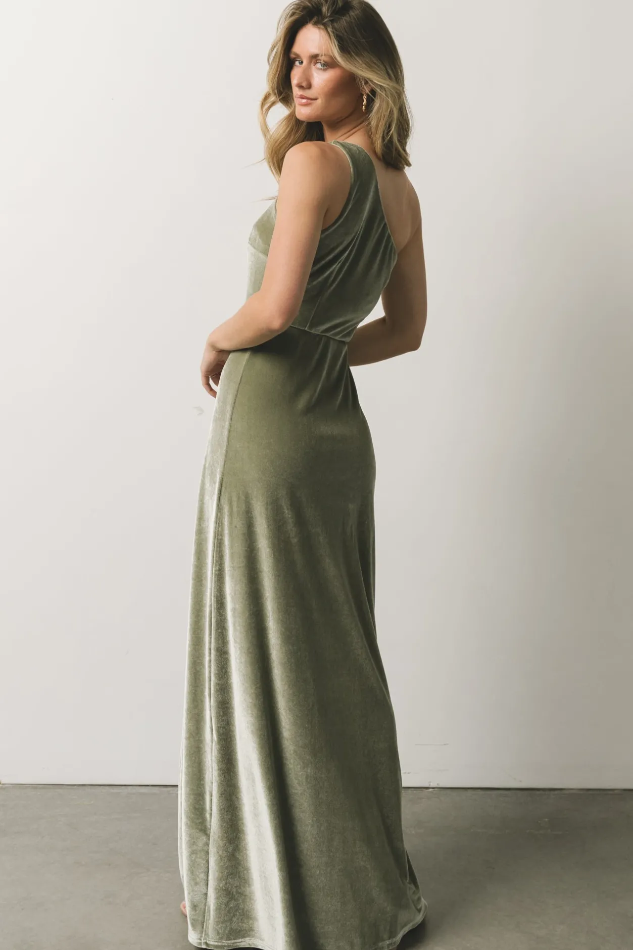 Best Baltic Born Tatiana Velvet One Shoulder Maxi Dress | Sage