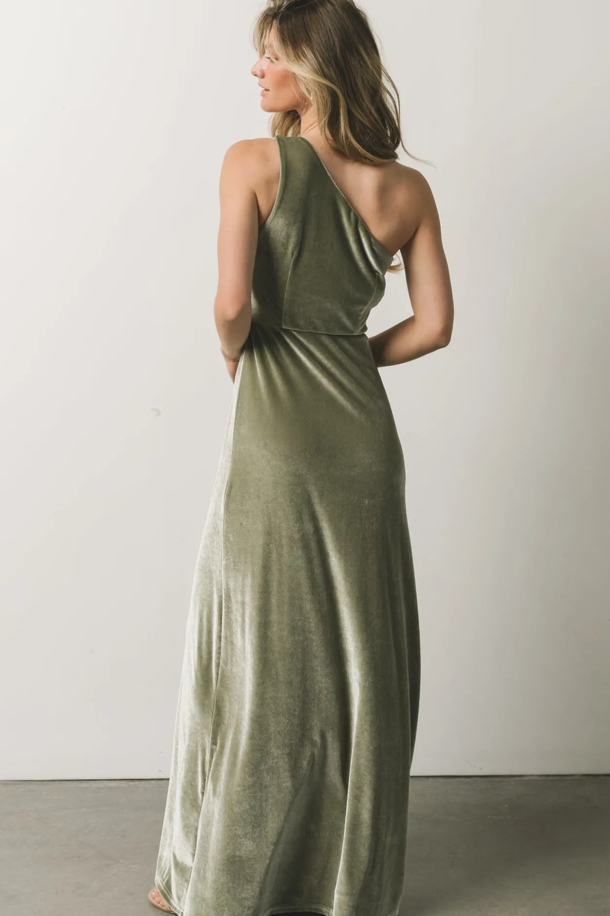 Best Baltic Born Tatiana Velvet One Shoulder Maxi Dress | Sage