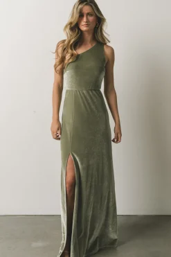 Best Baltic Born Tatiana Velvet One Shoulder Maxi Dress | Sage