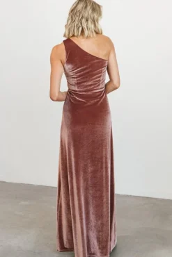 Online Baltic Born Tatiana Velvet One Shoulder Maxi Dress | Rose
