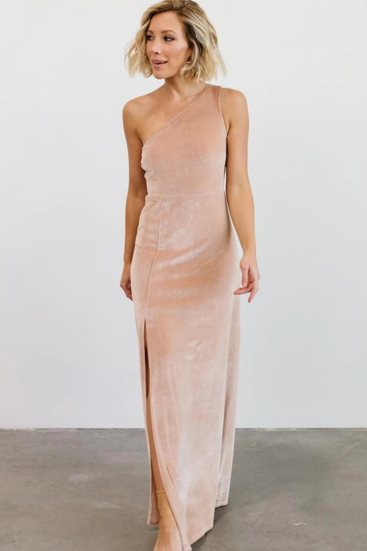 Outlet Baltic Born Tatiana Velvet One Shoulder Maxi Dress | Champagne