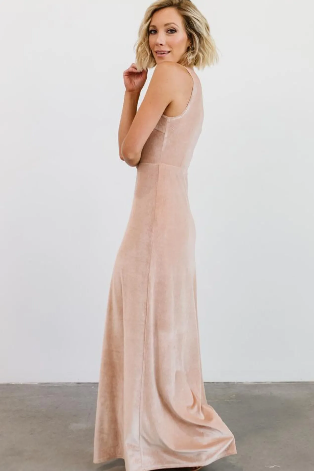 Outlet Baltic Born Tatiana Velvet One Shoulder Maxi Dress | Champagne