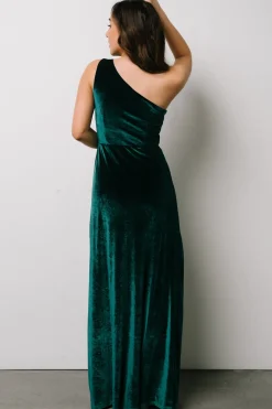 Clearance Baltic Born Tatiana Velvet One Shoulder Maxi Dress | Emerald