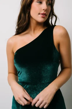 Clearance Baltic Born Tatiana Velvet One Shoulder Maxi Dress | Emerald