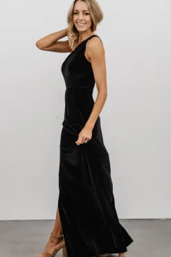 Hot Baltic Born Tatiana Velvet One Shoulder Maxi Dress | Black