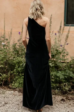 Hot Baltic Born Tatiana Velvet One Shoulder Maxi Dress | Black