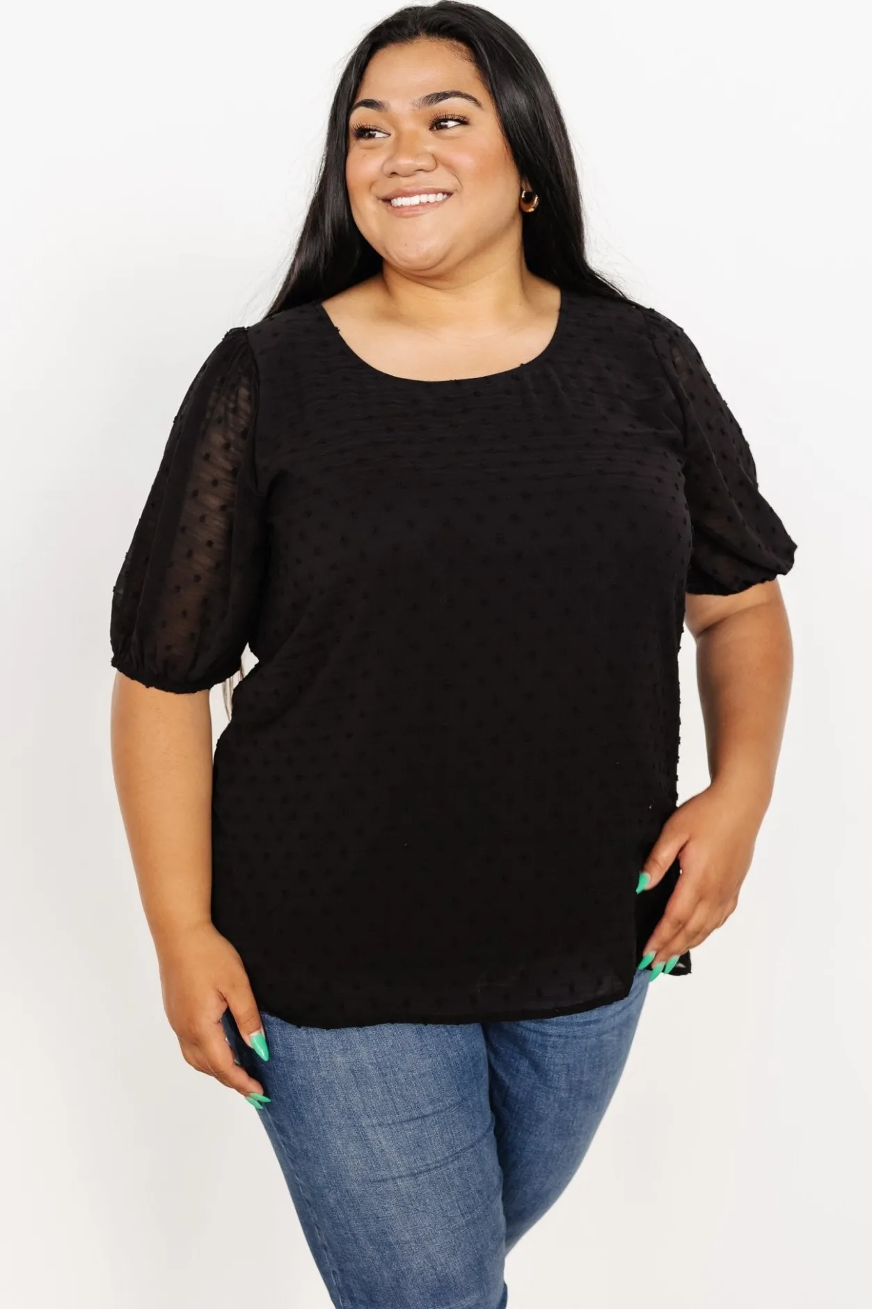 Clearance Baltic Born Tawnie Swiss Dot Top | Black