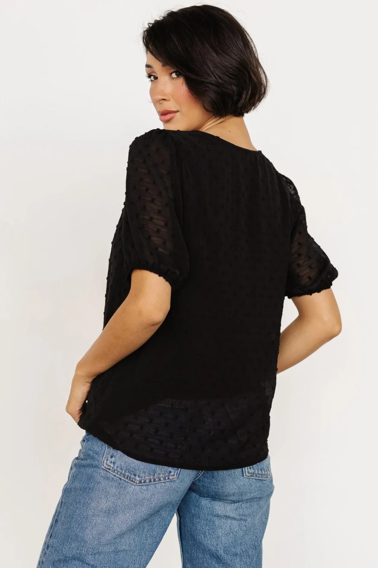 Clearance Baltic Born Tawnie Swiss Dot Top | Black