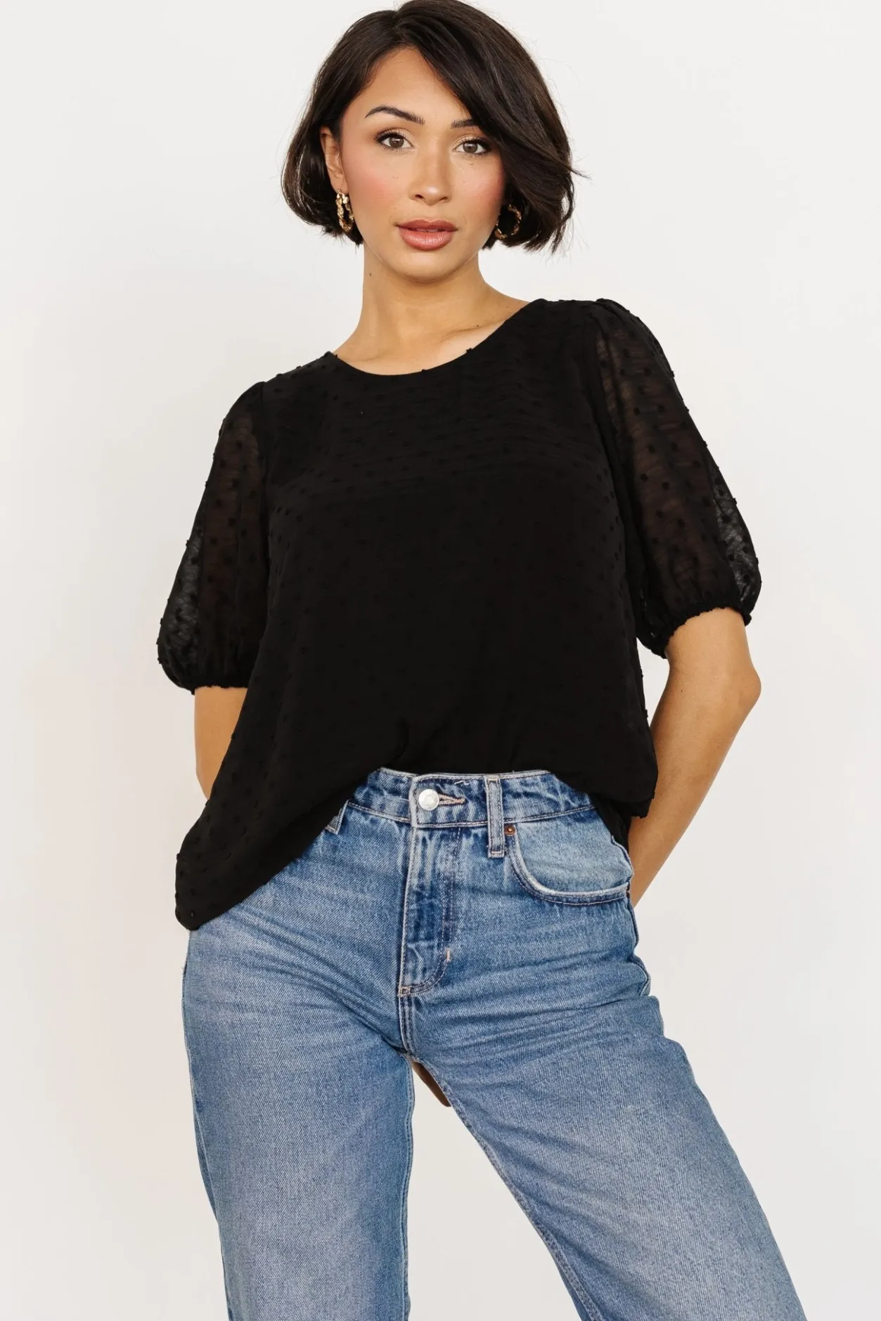 Clearance Baltic Born Tawnie Swiss Dot Top | Black