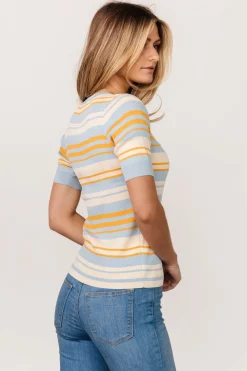 Hot Baltic Born Teagan Striped Top | Blue + Orange Blue+Orange