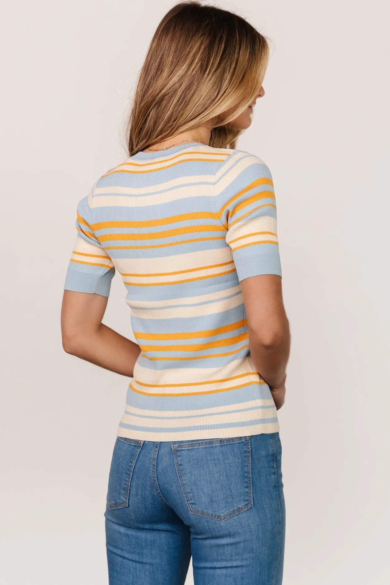 Hot Baltic Born Teagan Striped Top | Blue + Orange Blue+Orange