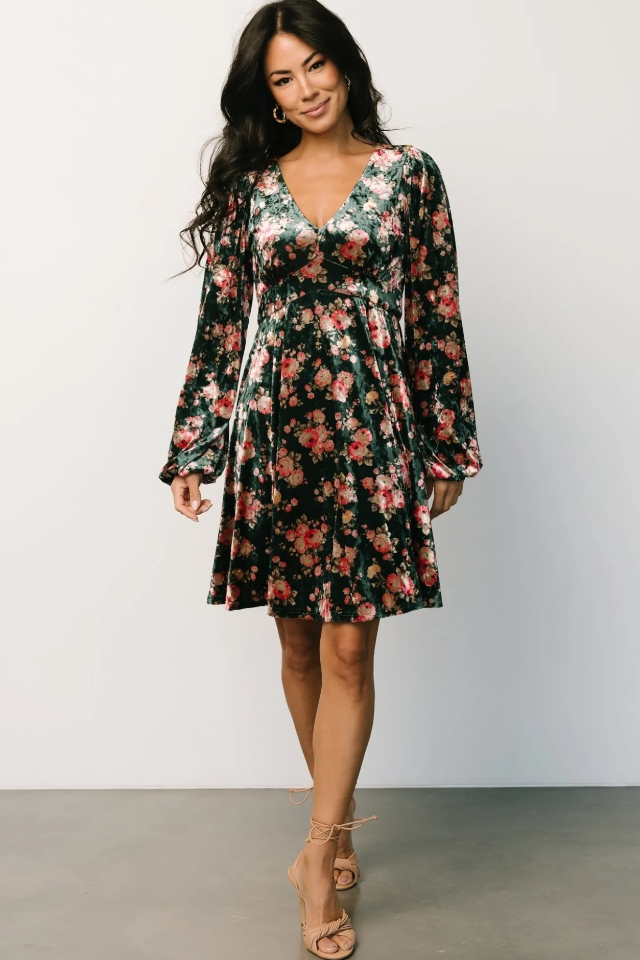 Fashion Baltic Born Teri Velvet Short Dress | Forest Multi ForestMulti
