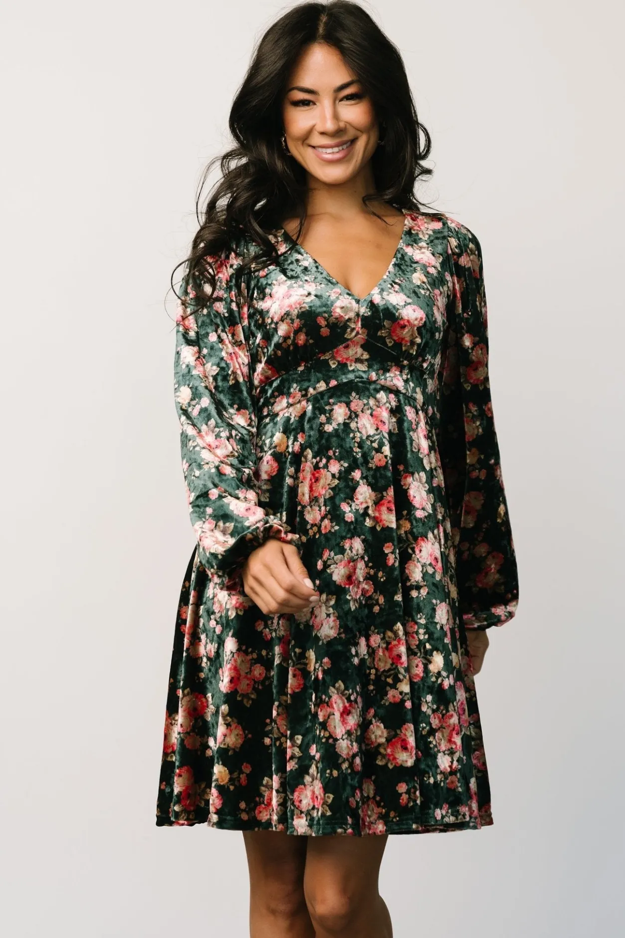 Fashion Baltic Born Teri Velvet Short Dress | Forest Multi ForestMulti