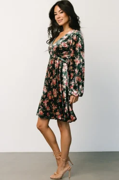 Fashion Baltic Born Teri Velvet Short Dress | Forest Multi ForestMulti