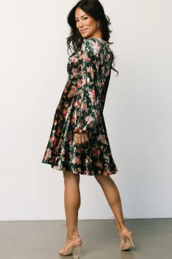 Fashion Baltic Born Teri Velvet Short Dress | Forest Multi ForestMulti