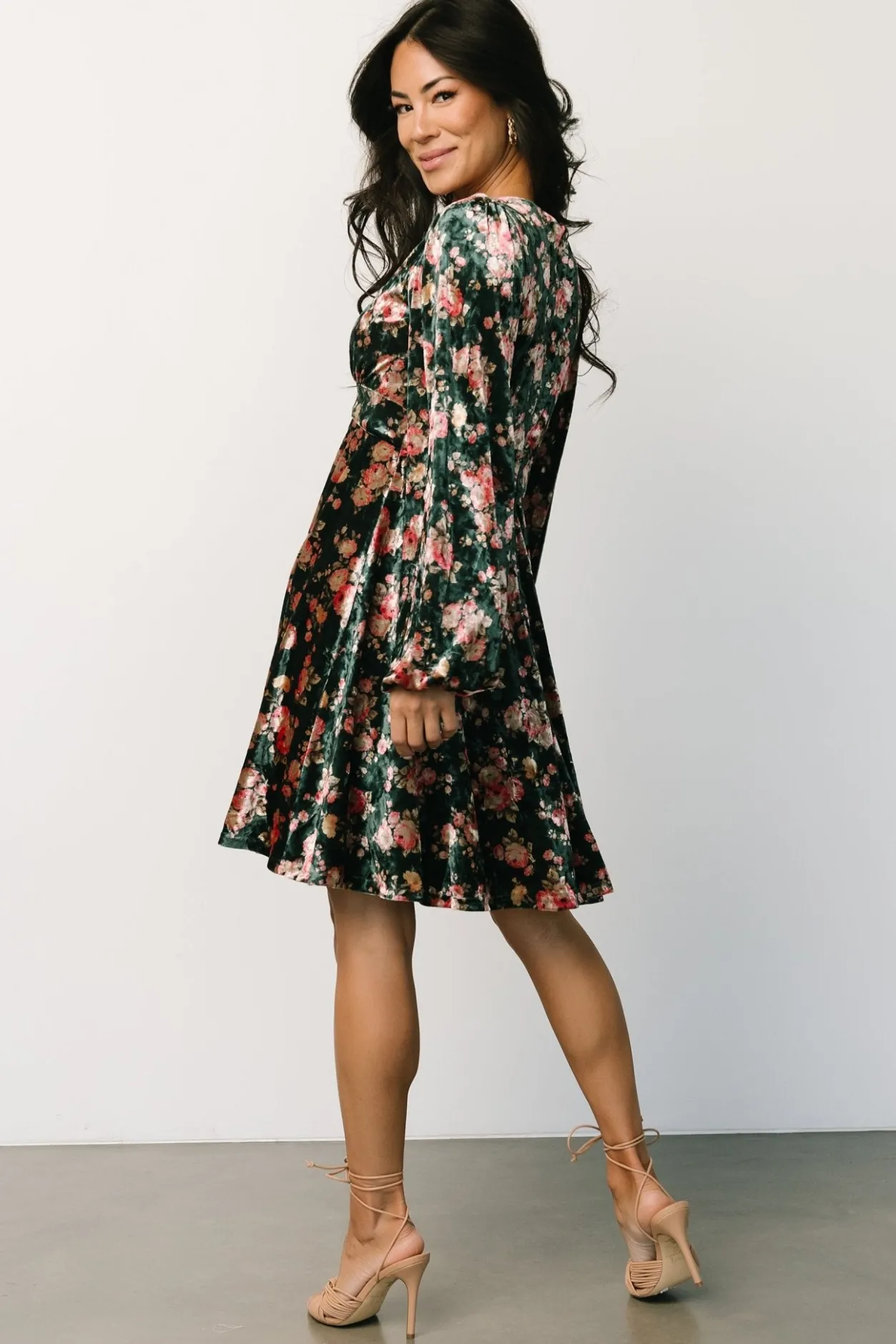 Fashion Baltic Born Teri Velvet Short Dress | Forest Multi ForestMulti
