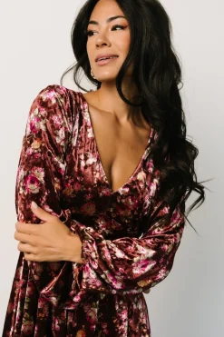 Online Baltic Born Teri Velvet Short Dress | Auburn Multi AuburnMulti