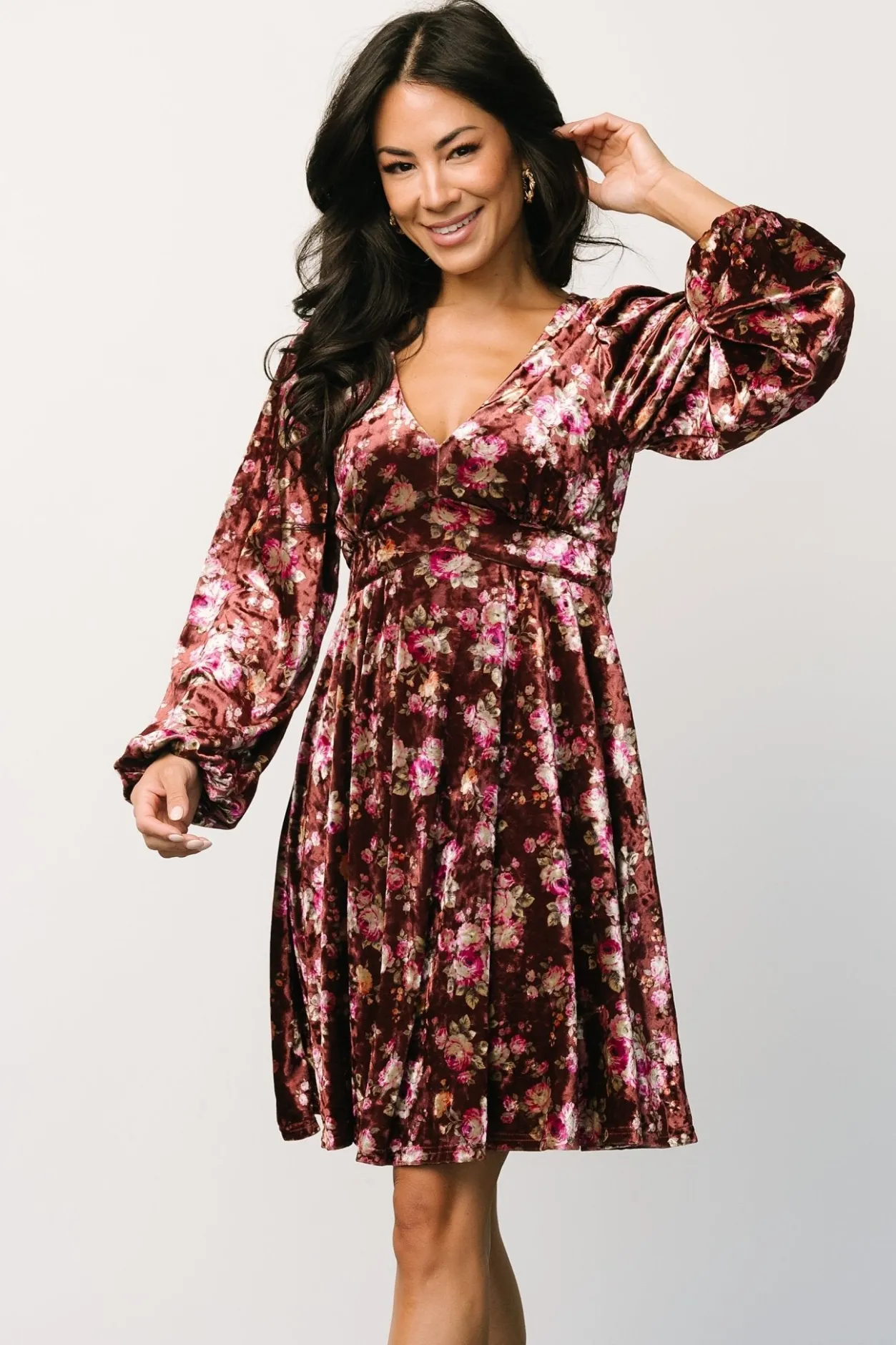 Online Baltic Born Teri Velvet Short Dress | Auburn Multi AuburnMulti
