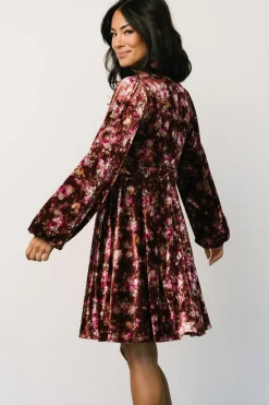 Online Baltic Born Teri Velvet Short Dress | Auburn Multi AuburnMulti