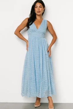 Outlet Baltic Born Thalia Embroidered Tank Midi Dress | Blue