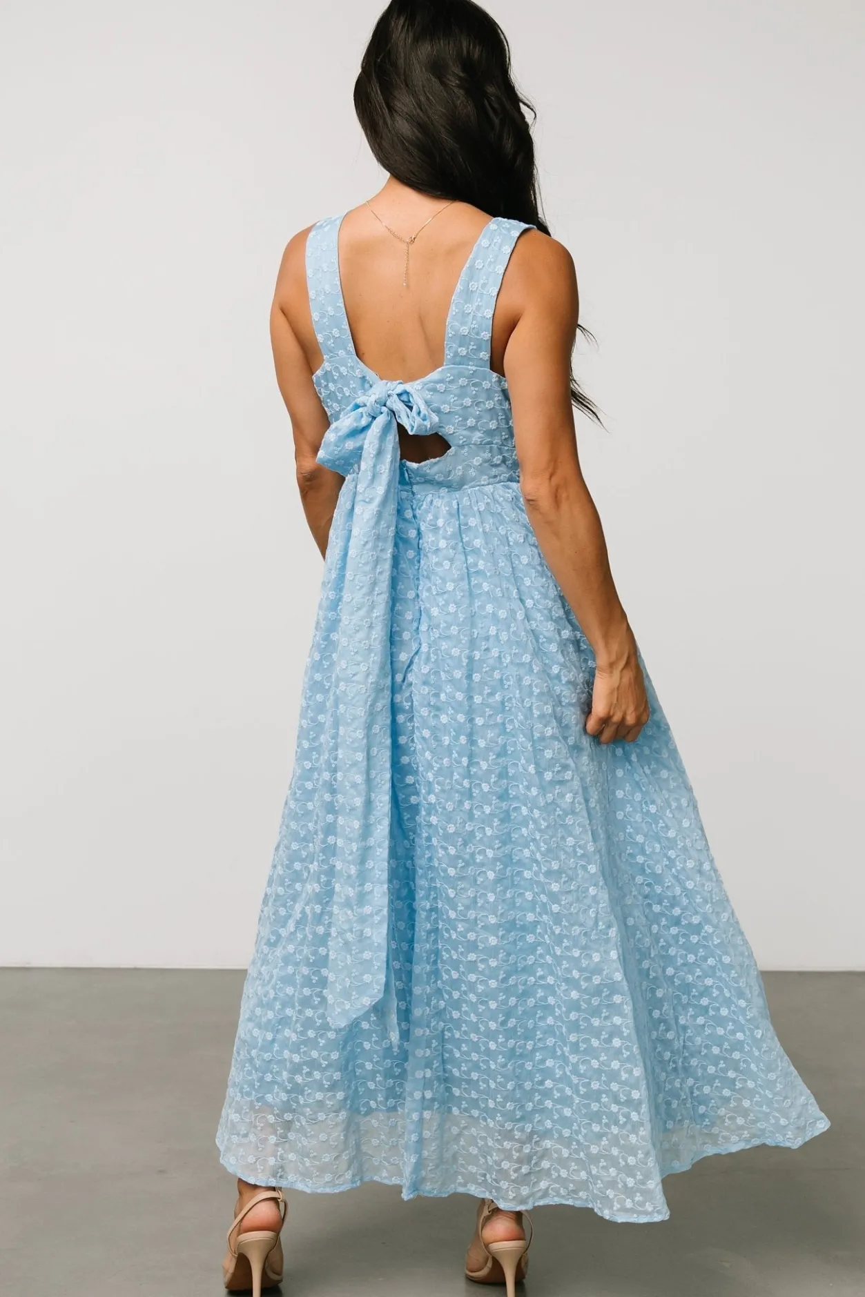 Outlet Baltic Born Thalia Embroidered Tank Midi Dress | Blue