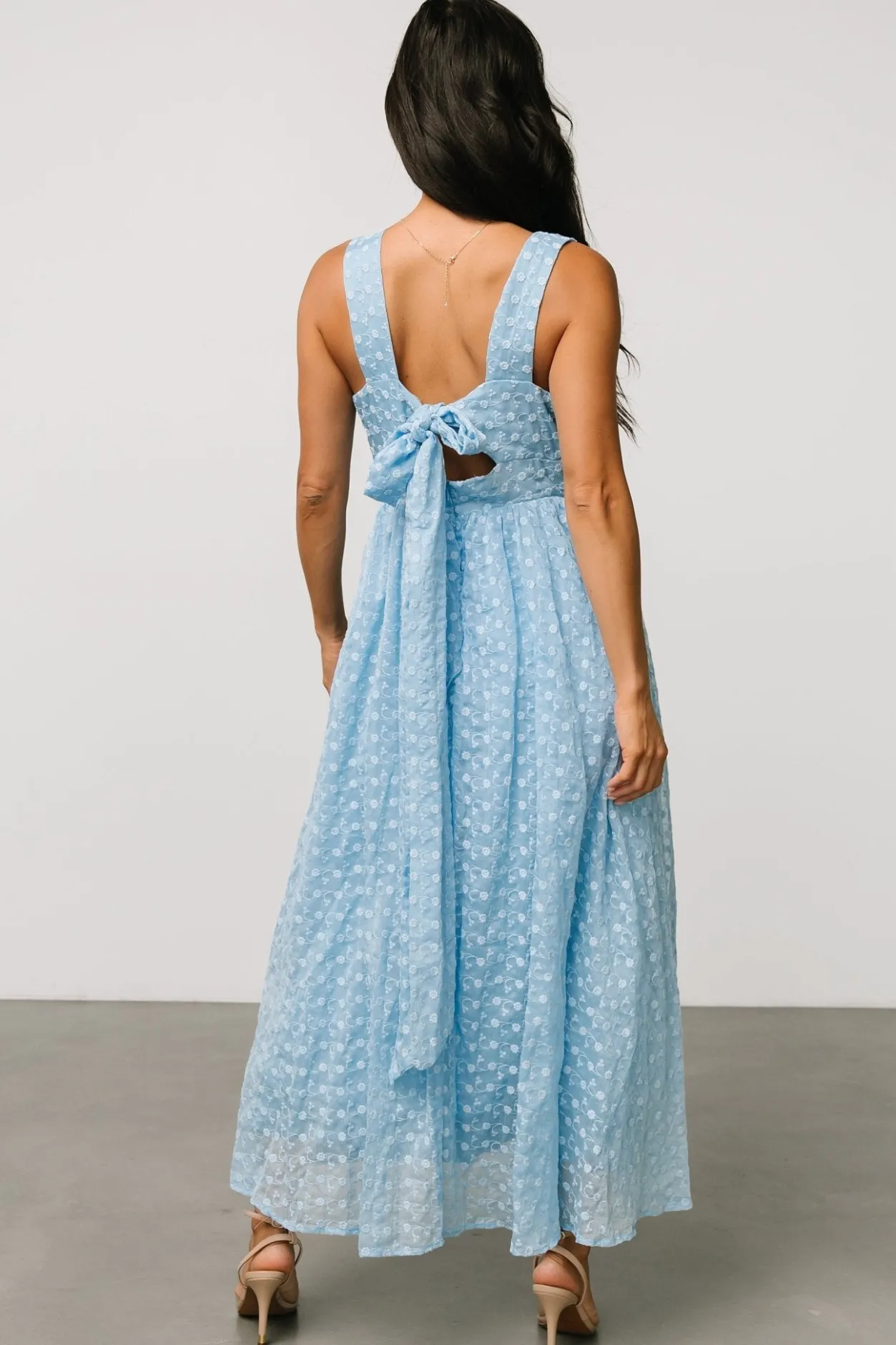 Outlet Baltic Born Thalia Embroidered Tank Midi Dress | Blue