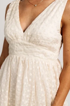 Outlet Baltic Born Thalia Embroidered Tank Midi Dress | Vintage Cream VintageCream