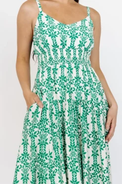 Online Baltic Born Thebes Tank Midi Dress | Green Print GreenPrint