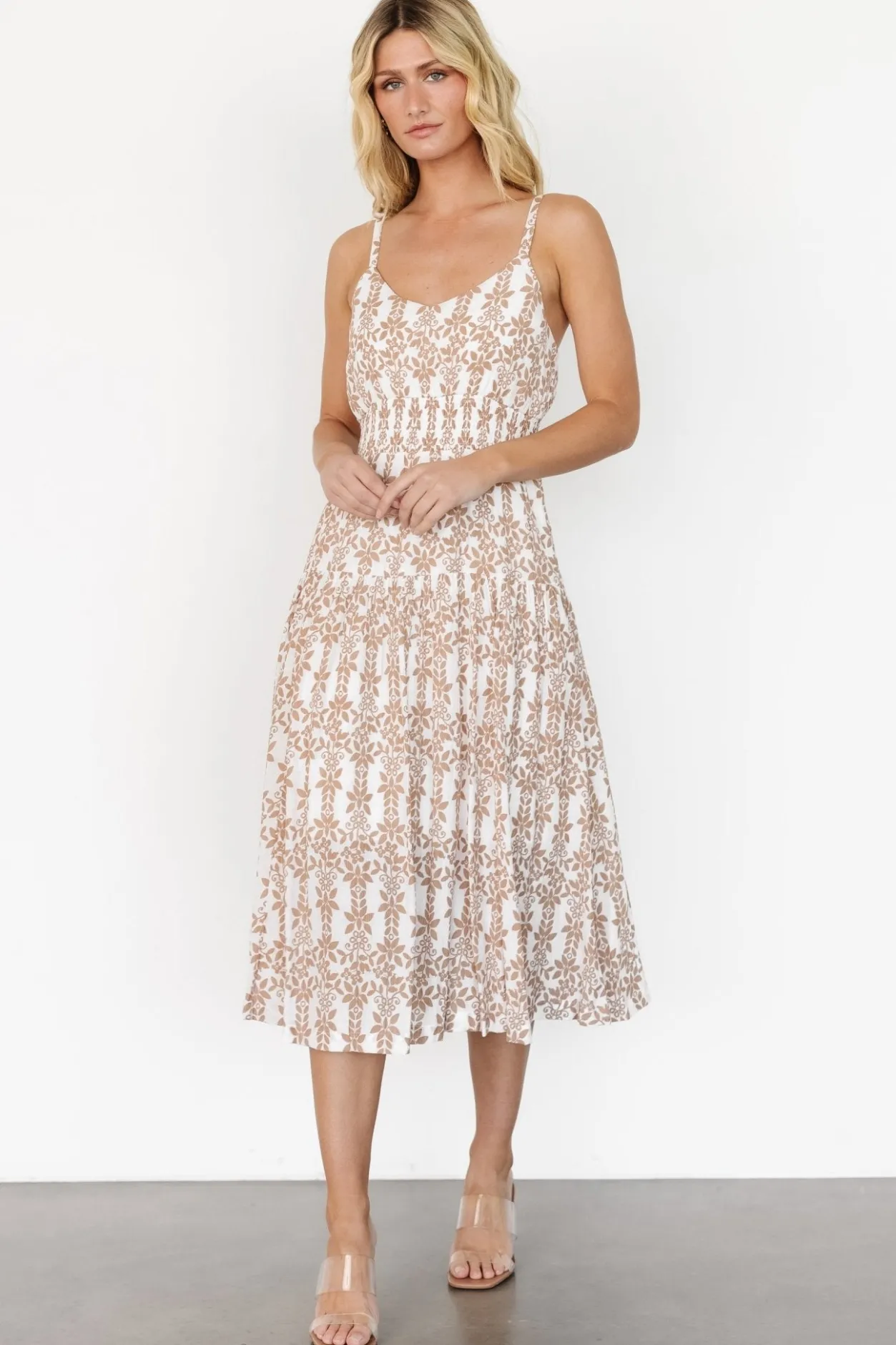 Fashion Baltic Born Thebes Tank Midi Dress | Taupe Print TaupePrint