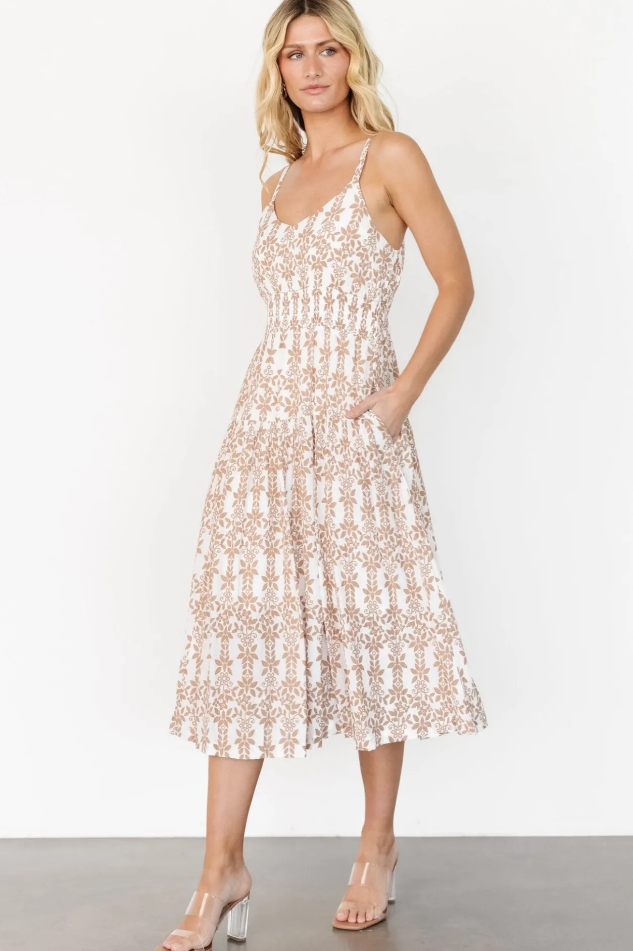 Fashion Baltic Born Thebes Tank Midi Dress | Taupe Print TaupePrint