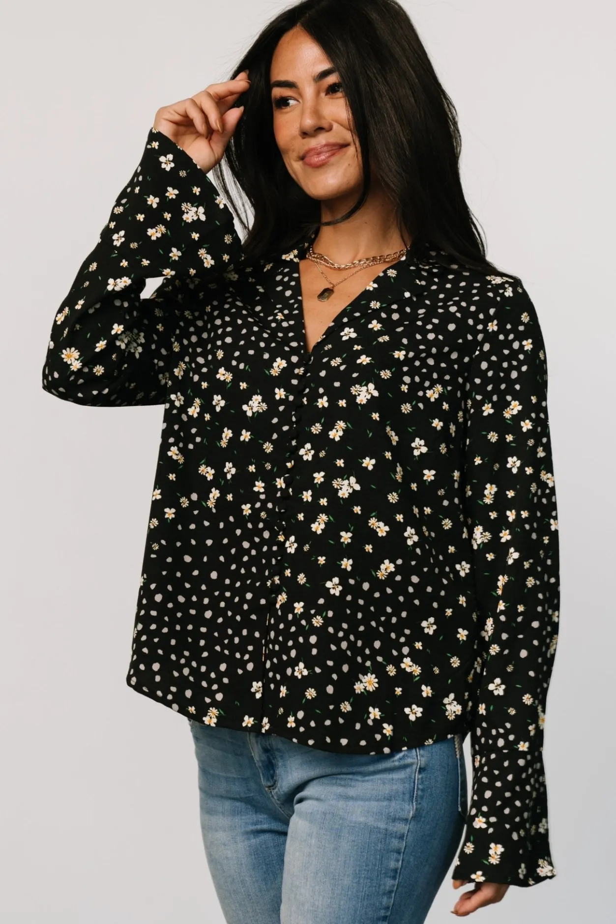 Online Baltic Born Thelma Button Blouse | Black Print BlackPrint