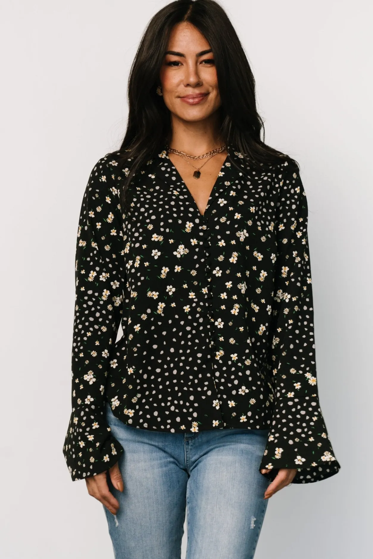 Online Baltic Born Thelma Button Blouse | Black Print BlackPrint