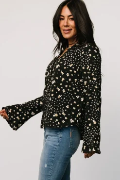 Online Baltic Born Thelma Button Blouse | Black Print BlackPrint