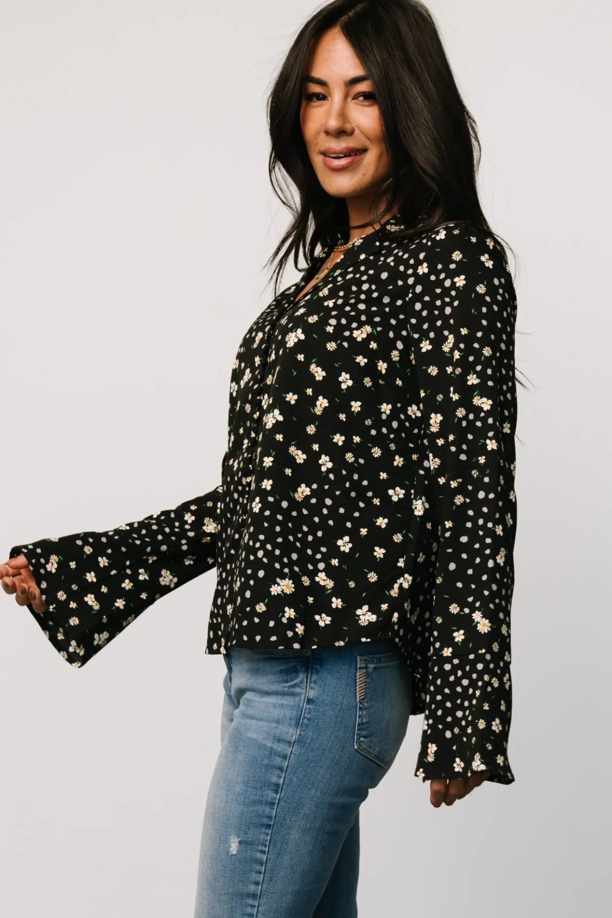 Online Baltic Born Thelma Button Blouse | Black Print BlackPrint