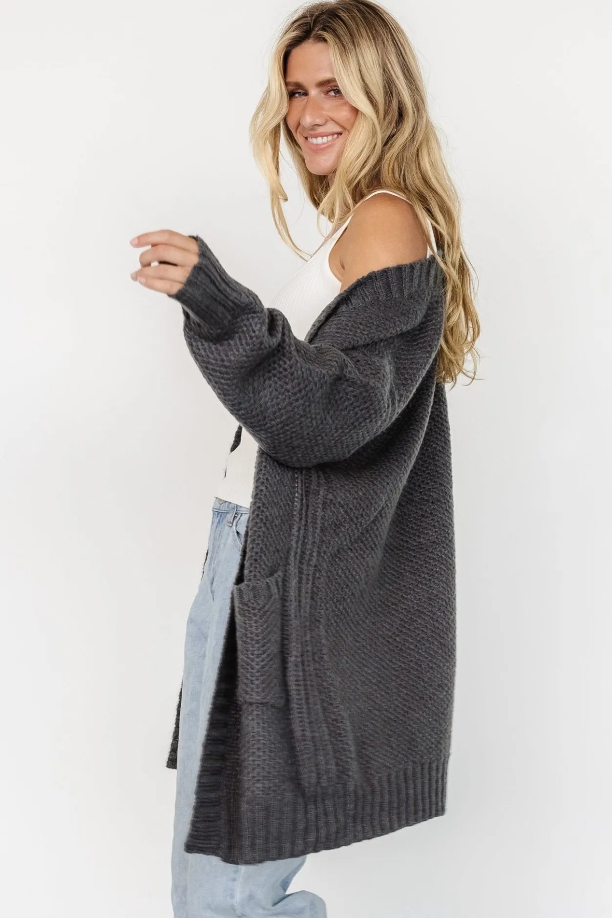 Discount Baltic Born Theodora Knit Cardigan | Charcoal