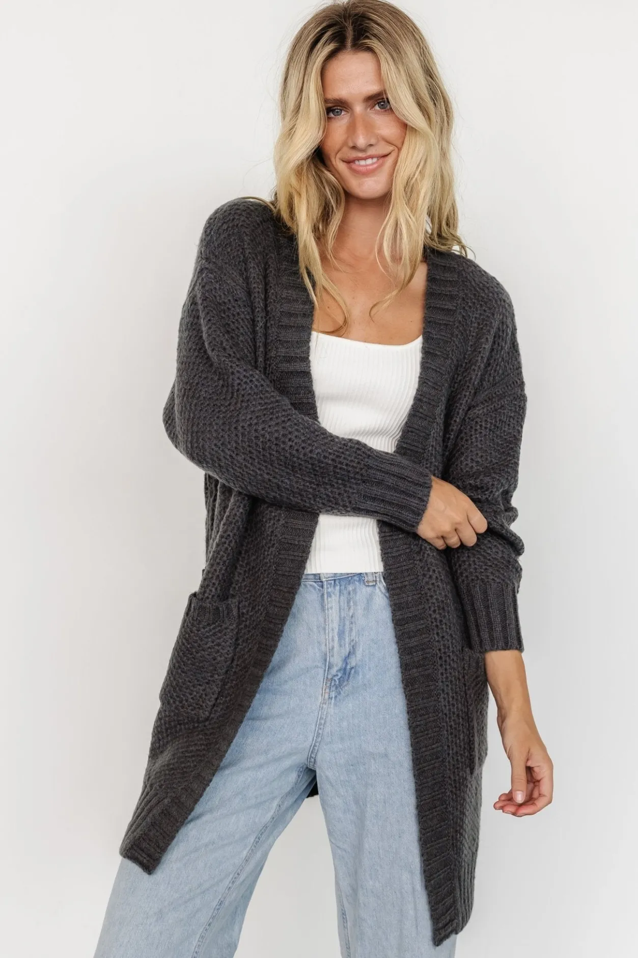 Discount Baltic Born Theodora Knit Cardigan | Charcoal