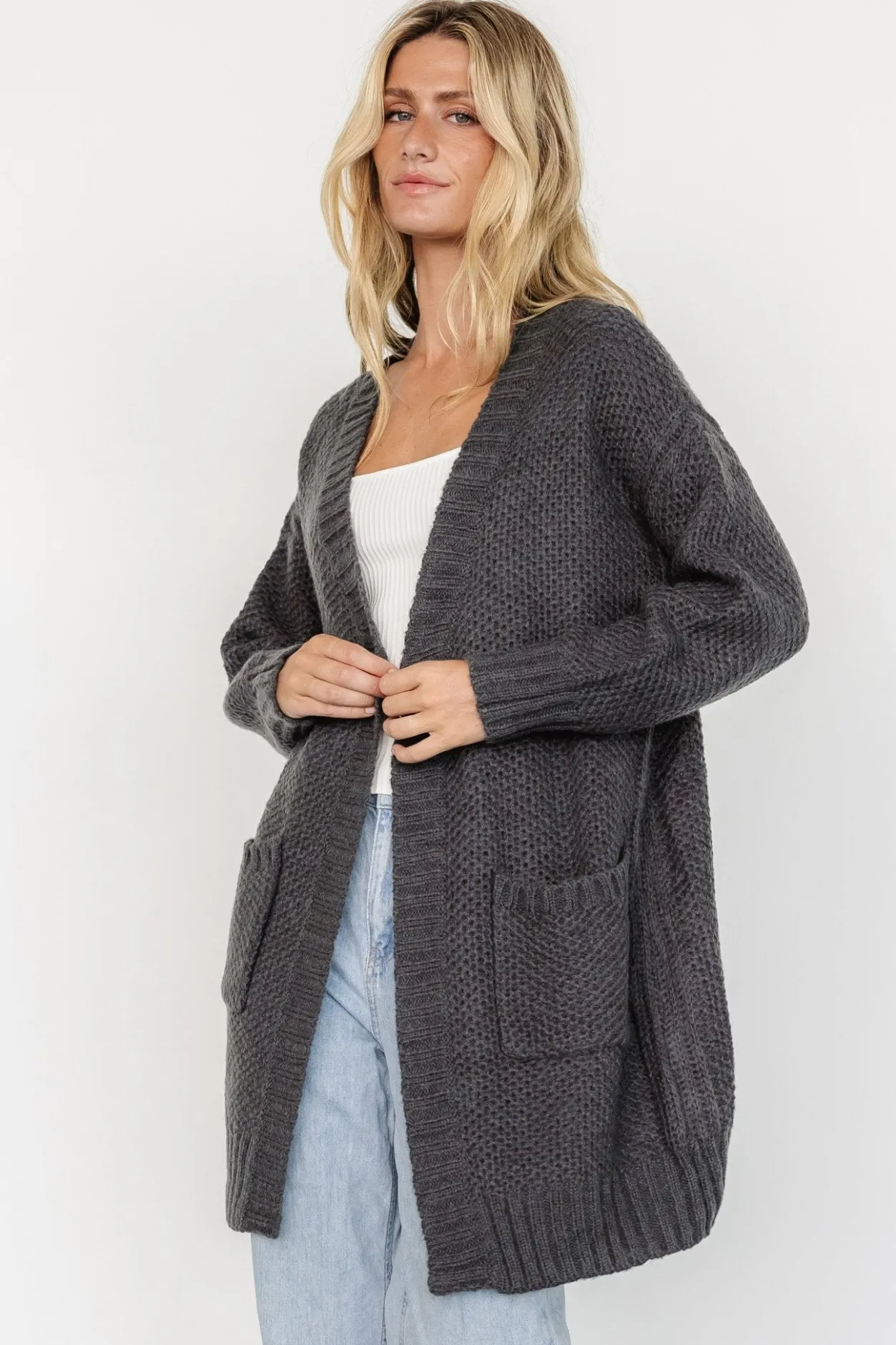 Discount Baltic Born Theodora Knit Cardigan | Charcoal
